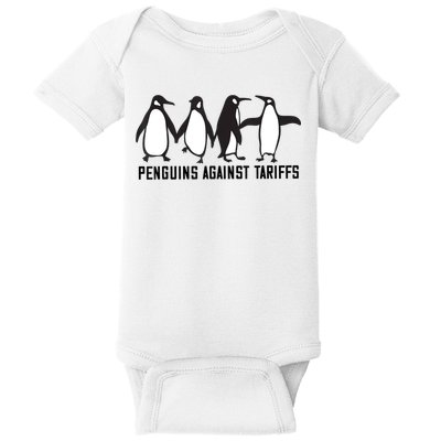 Vintage Penguins Protest Against Funny Penguins Tariffs  Baby Bodysuit