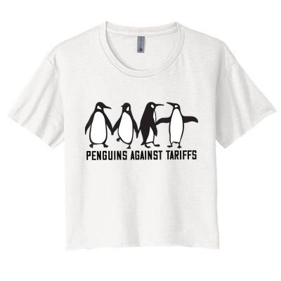 Vintage Penguins Protest Against Funny Penguins Tariffs  Crop Top