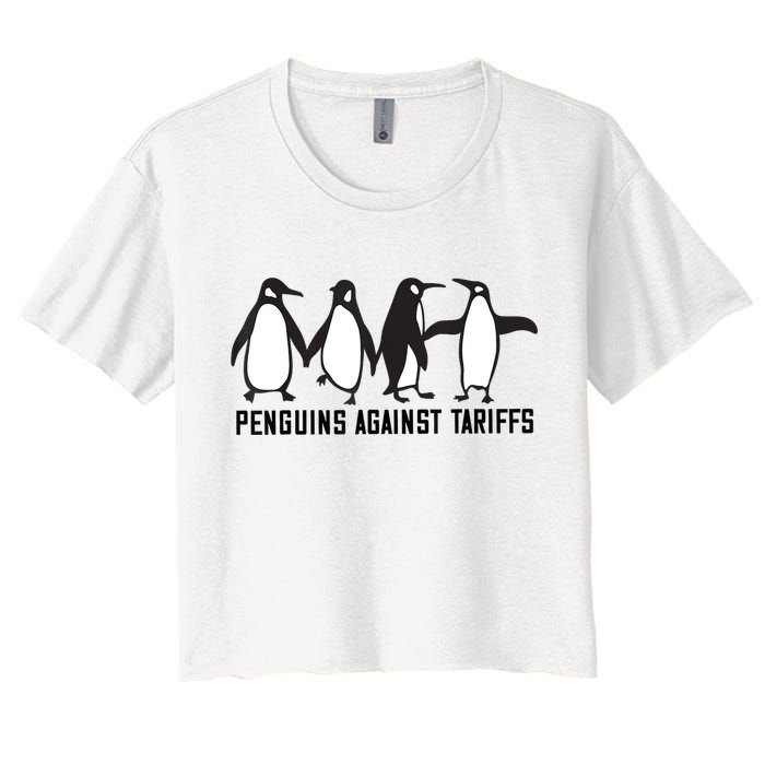 Vintage Penguins Protest Against Funny Penguins Tariffs  Crop Top