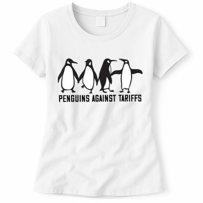 Vintage Penguins Protest Against Funny Penguins Tariffs  Womens T-Shirt