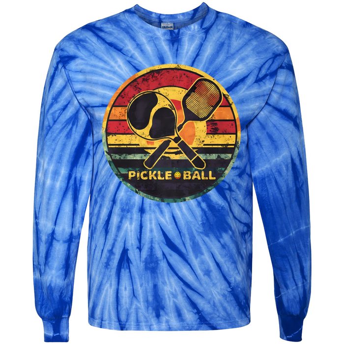 Vintage Pickleball Paddleball Retro Lover FatherS Day Cute Gift Tie-Dye Long Sleeve Shirt