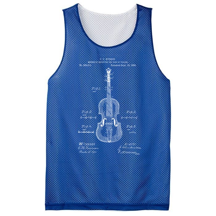 Vintage Patent Print 1888 Violin Player Gift Meaningful Gift Mesh Reversible Basketball Jersey Tank