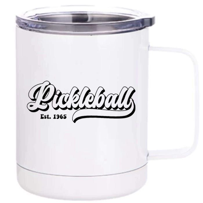 Vintage Pickleball Paddles Est 1965 12 oz Stainless Steel Tumbler Cup