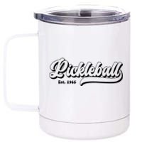 Vintage Pickleball Paddles Est 1965 12 oz Stainless Steel Tumbler Cup