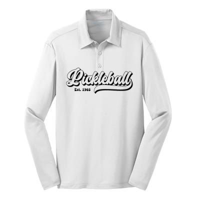 Vintage Pickleball Paddles Est 1965 Silk Touch Performance Long Sleeve Polo