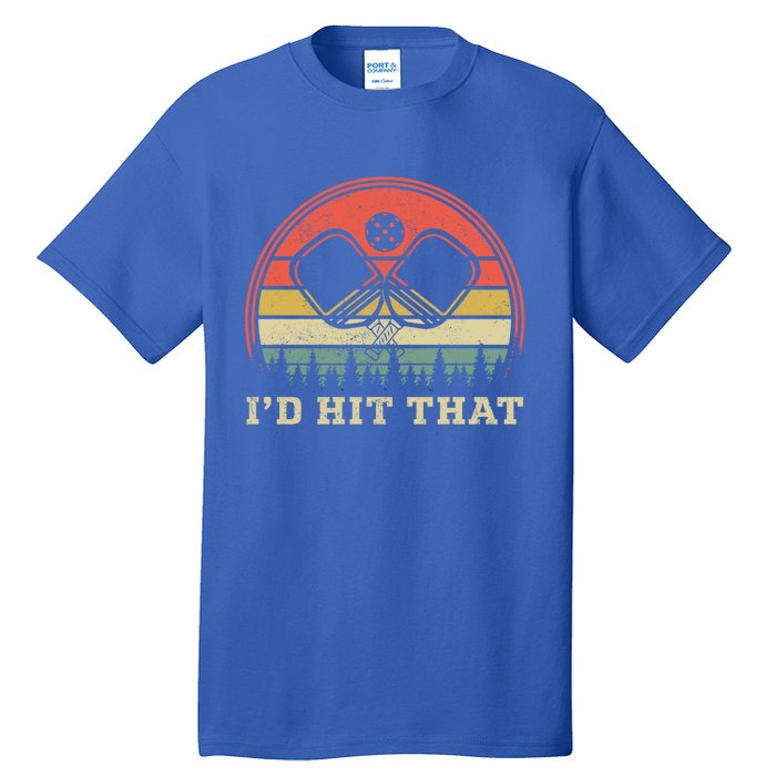 Vintage Pickleball Player Funny ID Hit That Retro Gift Tall T-Shirt