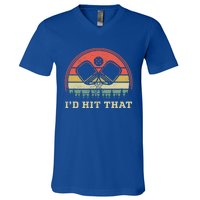 Vintage Pickleball Player Funny ID Hit That Retro Gift V-Neck T-Shirt