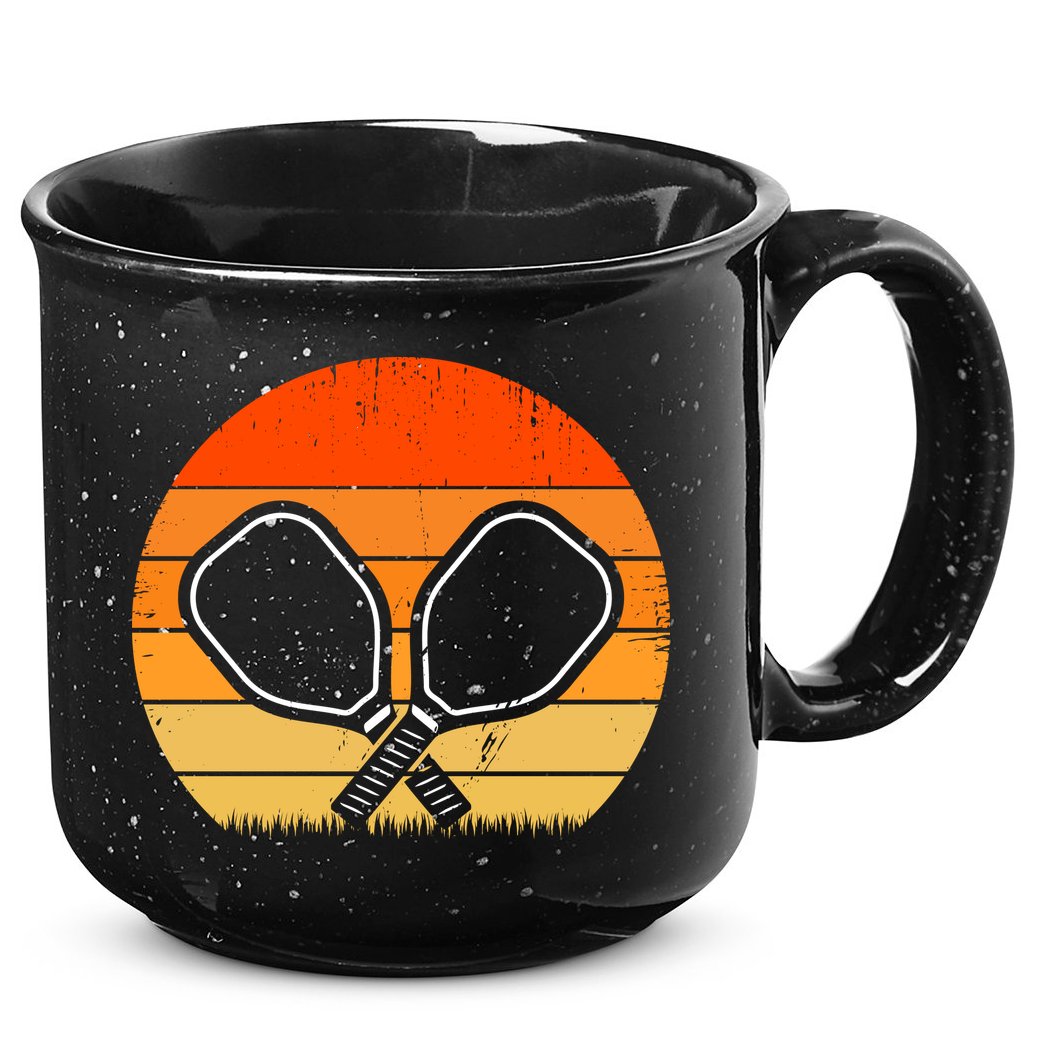 Vintage Pickleball Paddle Gift For Pickleball Player 15oz Campfire Ceramic Mug
