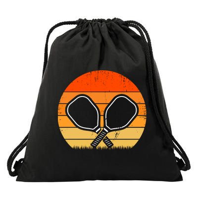 Vintage Pickleball Paddle Gift For Pickleball Player Drawstring Bag
