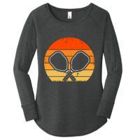 Vintage Pickleball Paddle Gift For Pickleball Player Women's Perfect Tri Tunic Long Sleeve Shirt