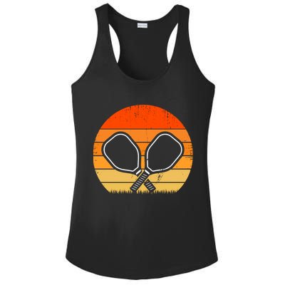 Vintage Pickleball Paddle Gift For Pickleball Player Ladies PosiCharge Competitor Racerback Tank