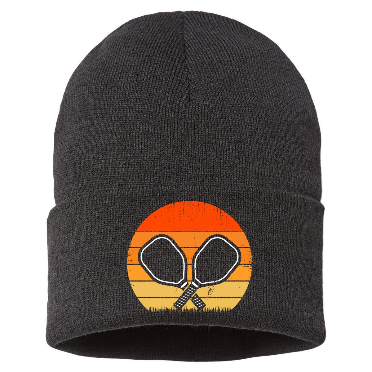 Vintage Pickleball Paddle Gift For Pickleball Player Sustainable Knit Beanie