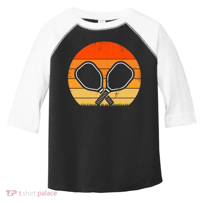Vintage Pickleball Paddle Gift For Pickleball Player Toddler Fine Jersey T-Shirt