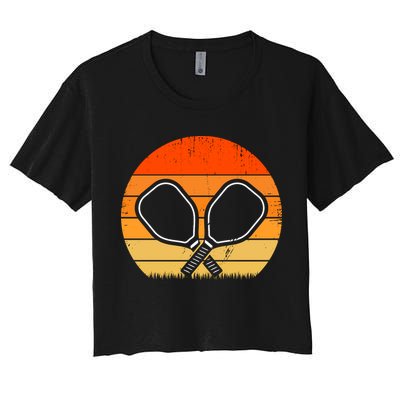 Vintage Pickleball Paddle Gift For Pickleball Player Crop Top