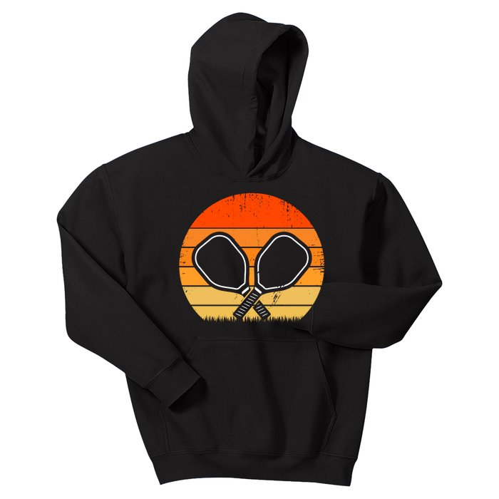 Vintage Pickleball Paddle Gift For Pickleball Player Kids Hoodie