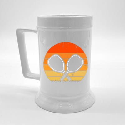 Vintage Pickleball Paddle Gift For Pickleball Player Beer Stein