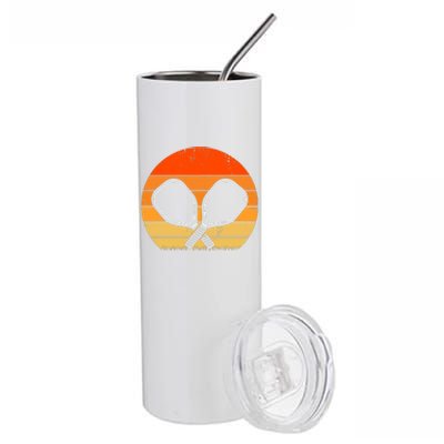 Vintage Pickleball Paddle Gift For Pickleball Player Stainless Steel Tumbler