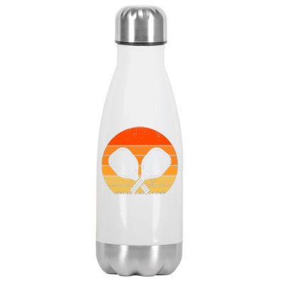 Vintage Pickleball Paddle Gift For Pickleball Player Stainless Steel Insulated Water Bottle