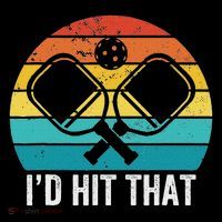 Vintage Pickleball Player Funny I'd Hit That Retro Gift T-Shirt