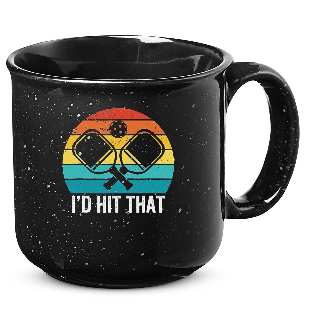 Vintage Pickleball Player Funny I'd Hit That Retro Gift 15oz Campfire Ceramic Mug