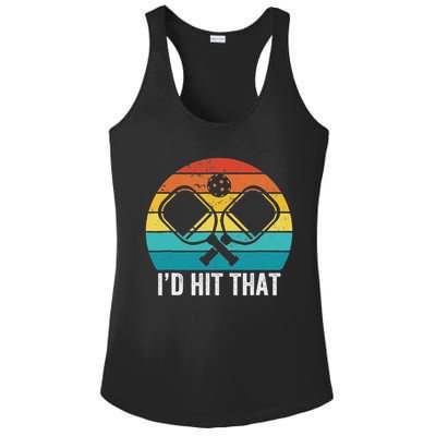 Vintage Pickleball Player Funny I'd Hit That Retro Gift Ladies PosiCharge Competitor Racerback Tank