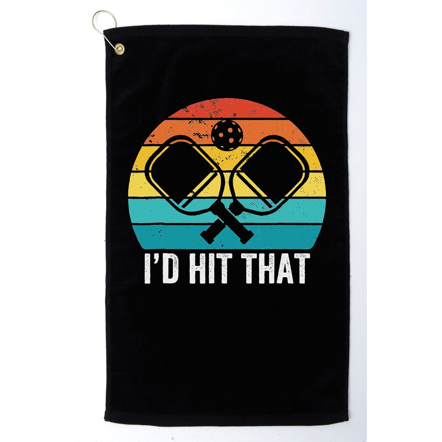 Vintage Pickleball Player Funny I'd Hit That Retro Gift Golf Towel