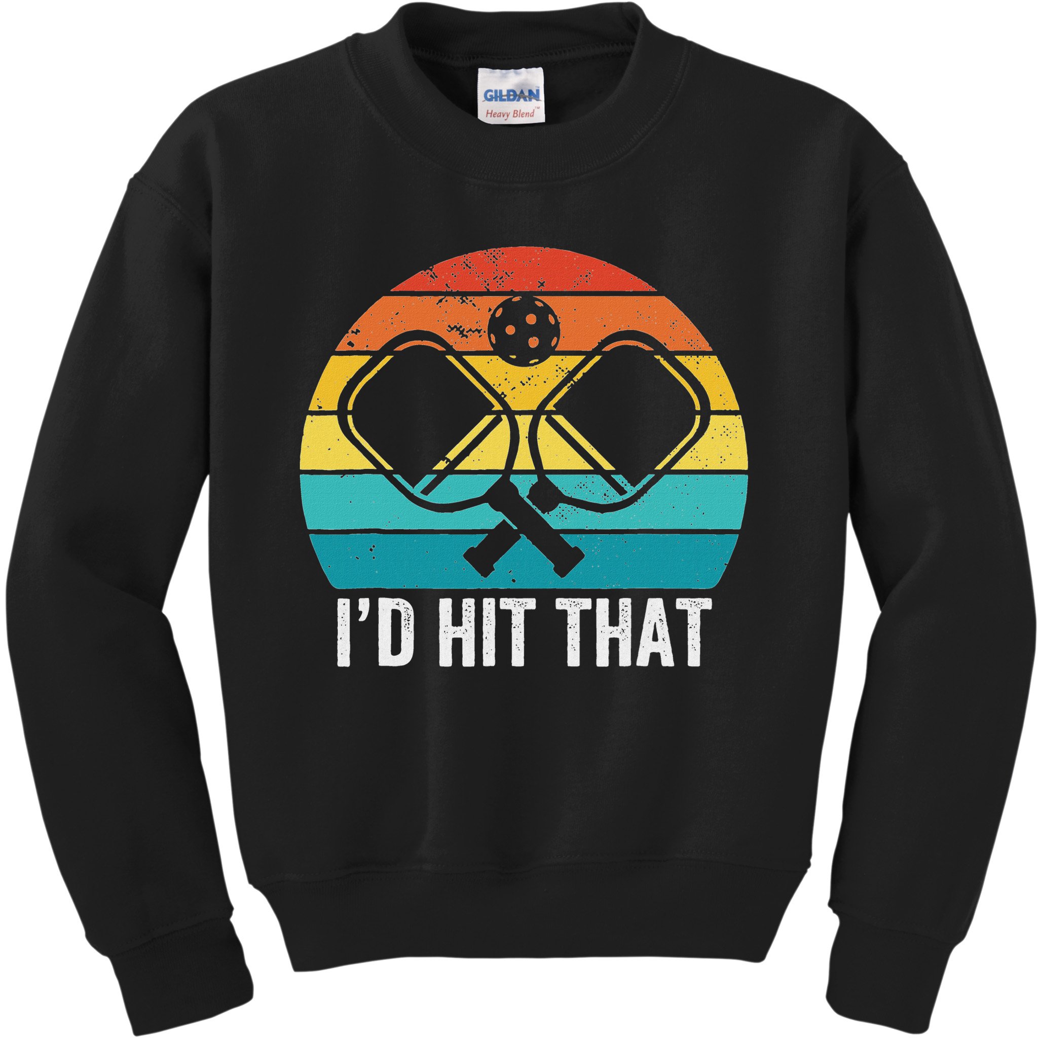 Vintage Pickleball Player Funny I'd Hit That Retro Gift Kids Sweatshirt