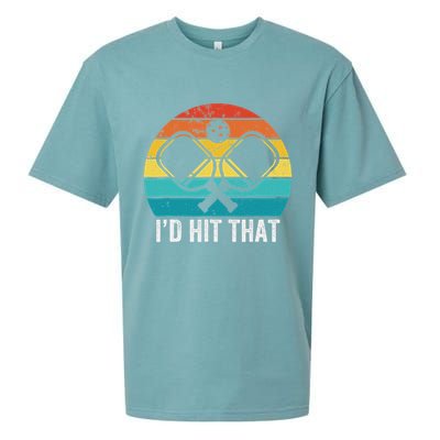 Vintage Pickleball Player Funny I'd Hit That Retro Gift Sueded Cloud Jersey T-Shirt