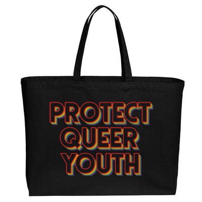 Vintage Protect Queer Rainbow Lgbt Rights Pride Cotton Canvas Jumbo Tote