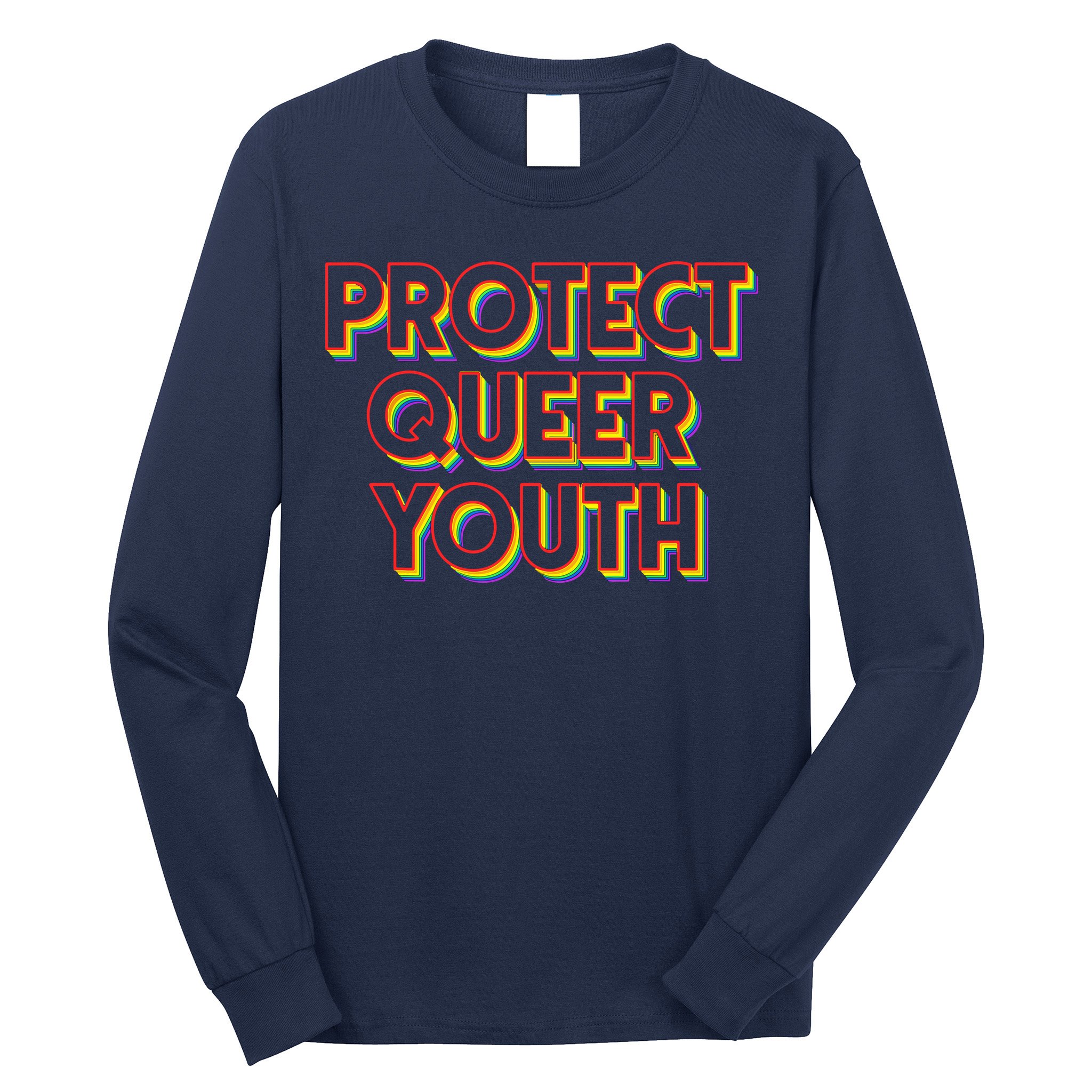 Vintage Protect Queer Rainbow LGBT Rights Pride Long Sleeve Shirt
