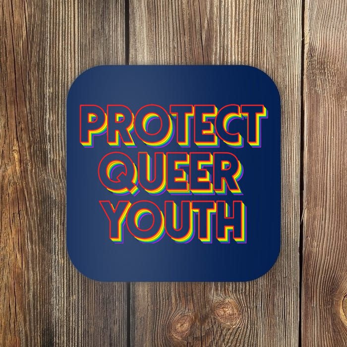 Vintage Protect Queer Rainbow LGBT Rights Pride Coaster