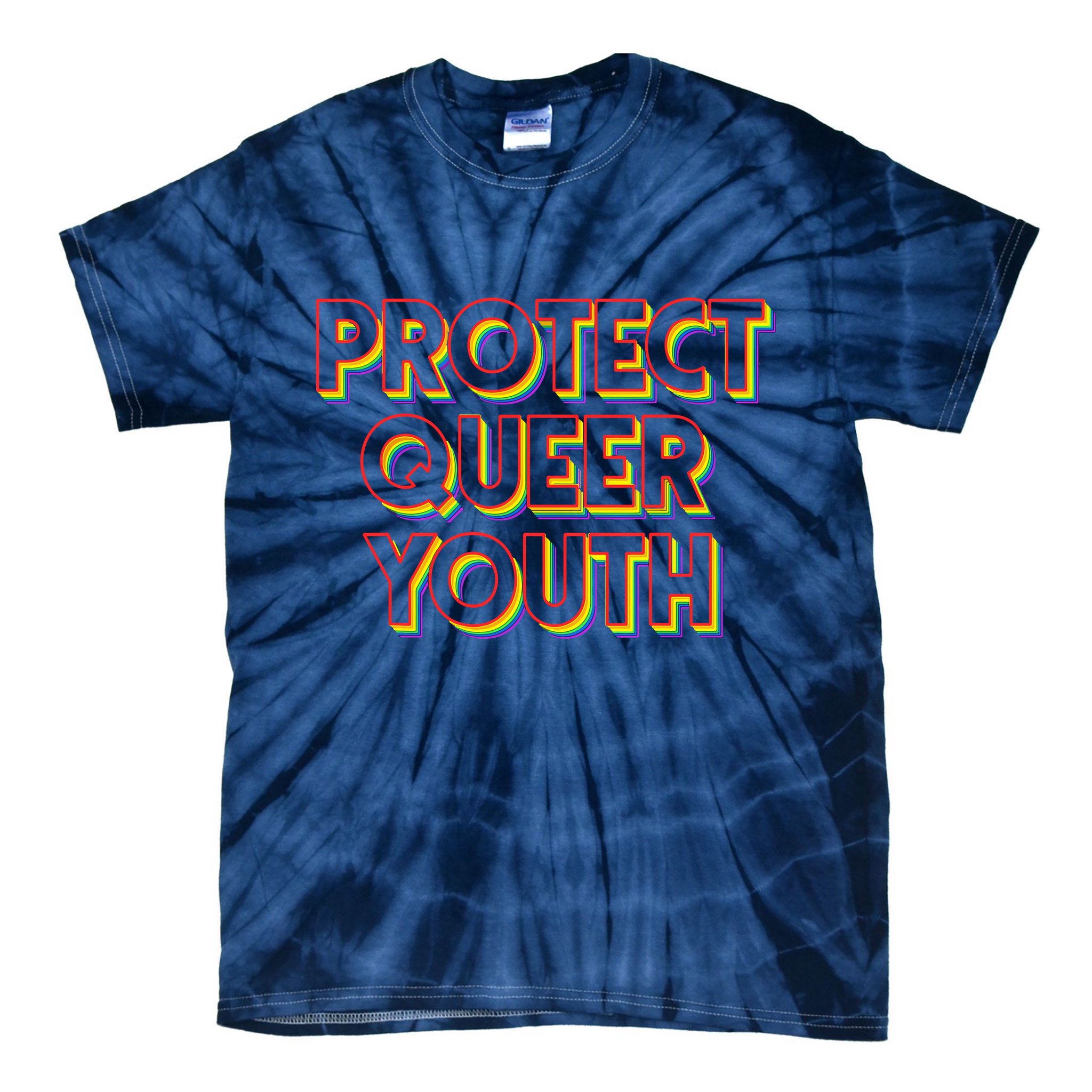 Vintage Protect Queer Rainbow LGBT Rights Pride Tie-Dye T-Shirt