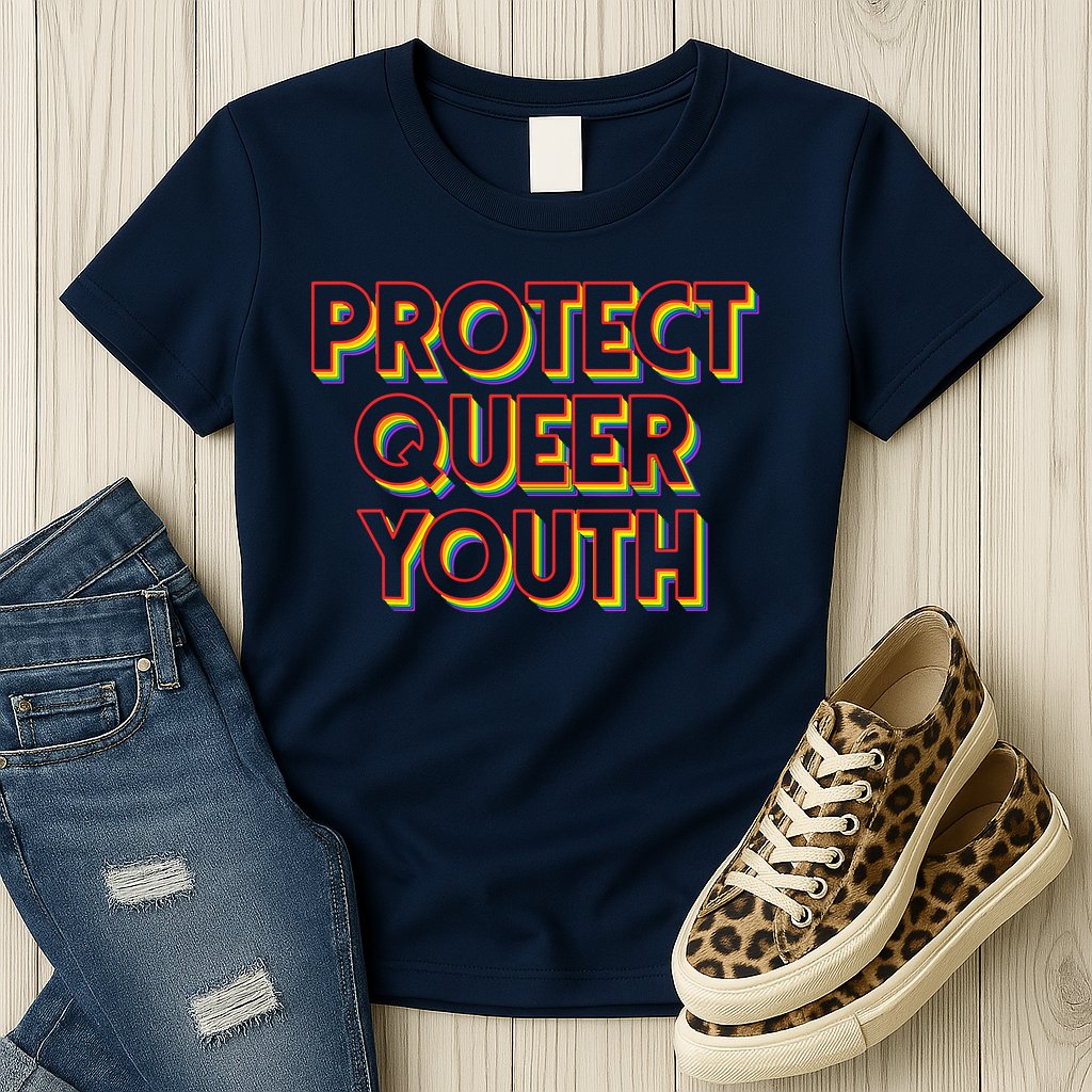 Vintage Protect Queer Rainbow LGBT Rights Pride Womens T-Shirt