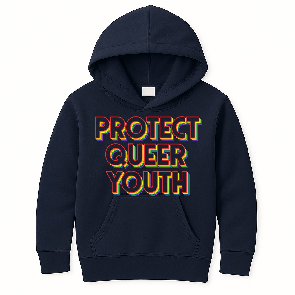 Vintage Protect Queer Rainbow LGBT Rights Pride Kids Hoodie