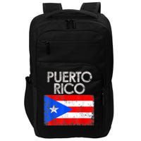 Vintage Puerto Rico Puerto Rican Flag Pride Gift Impact Tech Backpack