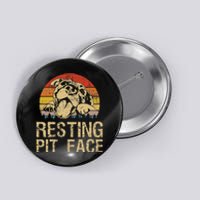 Vintage Pitbull Resting Pit Face Funny Pitbull Lovers Button