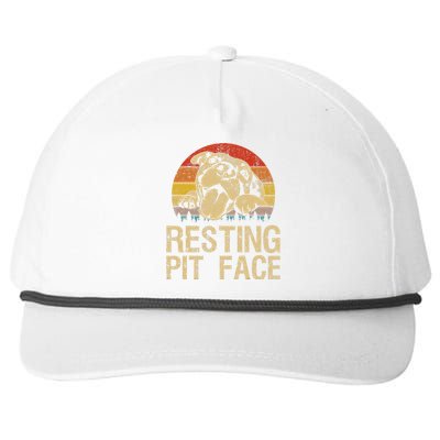 Vintage Pitbull Resting Pit Face Funny Pitbull Lovers Snapback Five-Panel Rope Hat