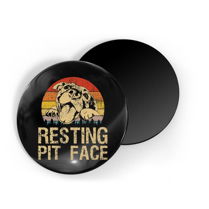 Vintage Pitbull Resting Pit Face Funny Pitbull Lovers Magnet