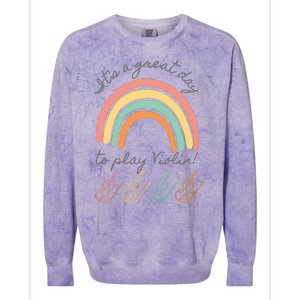 Violin Player Rainbow Design Colorblast Crewneck Sweatshirt