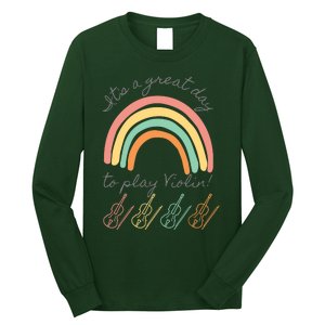 Violin Player Rainbow Design Long Sleeve Shirt