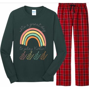 Violin Player Rainbow Design Long Sleeve Pajama Set