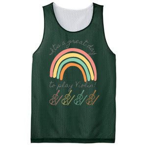 Violin Player Rainbow Design Mesh Reversible Basketball Jersey Tank