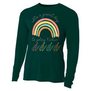 Violin Player Rainbow Design Cooling Performance Long Sleeve Crew