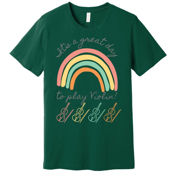 Violin Player Rainbow Design Premium T-Shirt