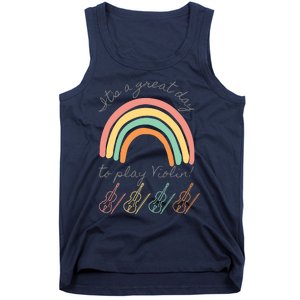 Violin Player Rainbow Design Tank Top