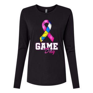 Volleyball Pink Ribbon Breast Cancer Awareness Sport Gift Womens Cotton Relaxed Long Sleeve T-Shirt