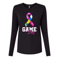 Volleyball Pink Ribbon Breast Cancer Awareness Sport Gift Womens Cotton Relaxed Long Sleeve T-Shirt