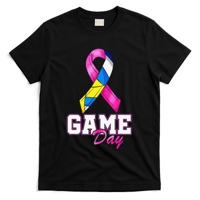 Volleyball Pink Ribbon Breast Cancer Awareness Sport Gift T-Shirt