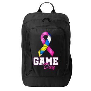 Volleyball Pink Ribbon Breast Cancer Awareness Sport Gift City Backpack