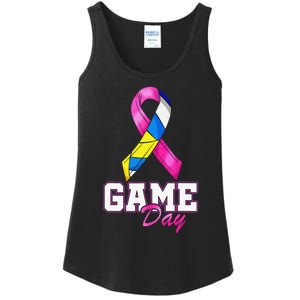 Volleyball Pink Ribbon Breast Cancer Awareness Sport Gift Ladies Essential Tank